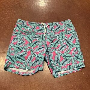 Tropical Leaf Men's Swim Board Shorts